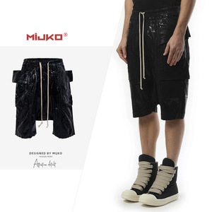 <span class=keywords><strong>Pantalon</strong></span> court en jean vintage unisexe pour homme et <span class=keywords><strong>femme</strong></span>, nouvelle collection printemps/été, avec double anneau et entrejambe abattu, en nylon/coton mélangé. - Product Image 1