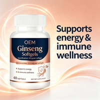 60 gélules de ginseng, 12,5 mg de ginsénosides, soutien énergétique, immunitaire et cognitif, OEM/ODM