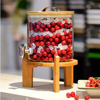 Conteneur alimentaire en verre borosilicate de haute qualité, écologique, avec robinet, pour la vente en gros et la personnalisation