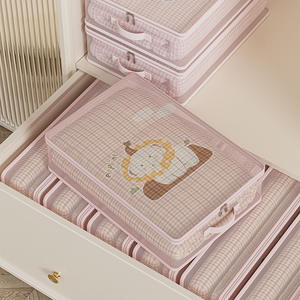 ชุดกระเป๋าจัดเก็บเสื้อผ้าแบบตั้งได้ทรงสี่เหลี่ยมผืนผ้าสำหรับห้องนอน ยี่ห้อ Yiwu พร้อมหูหิ้วและซิป - Product Image 3