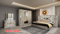 Ensemble de meubles de chambre à coucher au design moderne, ensemble complet pour chambre, comprenant armoire, table de chevet et coiffeuse, vente en gros directe usine