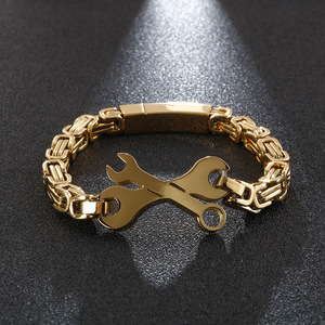 Bracelet hip-<span class=keywords><strong>hop</strong></span> en acier inoxydable pour homme, nouvelle collection - Product Image 5