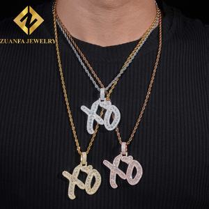 Colgante de Joyería Hip Hop Personalizado con Incrustaciones de Moissanita, Lerter XO VVS, Plata de Ley 925 - Product Image 1