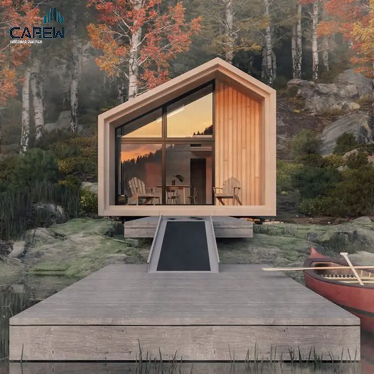 Kit cabina di tronchi piccoli case da spiaggia prefabbricate in legno modulari per chalet già pronte con Standard di certificazione AU NZ US EN