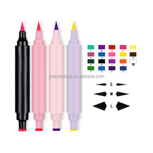 Tampons à double tête colorés 2 en 1 pour le maquillage des yeux, logo personnalisé biologique, taille S M L, stylo eyeliner liquide végétalien - Product Image 2