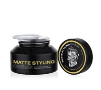 Vente en gros de pots cosmétiques en verre noir mat de 100g 100ml avec couvercles pots d'argile de pommade de cire de cheveux pot en verre de crème pour le visage d'épaule inclinée