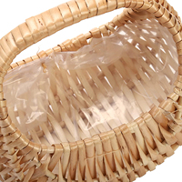 Panier en osier tressé de style européen classique et romantique avec doublure en plastique pour fleurs de mariage ou décoration intérieure