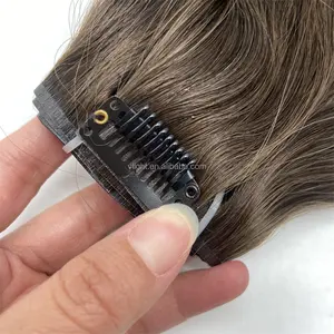 Заколка для наращивания человеческих волос 100% наращивания человеческих волос, необработанные бразильские двухсторонние бесшовные, 3-15 дней