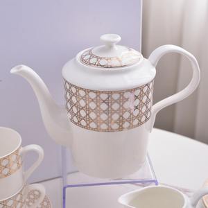 Hot Selling European Gold Grid 15 Piece Coffee <b>Set</b> - Product Image 3