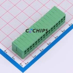 DB241V-3.5-16P-GN Spring Terminal Block Through hole Component (THT),P=3.5mm Connector 1x16P 3.5mm Green 16P - Product Image 1