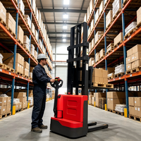Gerbeur électrique à double mât de 1,5 tonne, hauteur de levage 3 m, machine de gerbage électrique pour palettes, gerbeur électrique à palettes autoporté