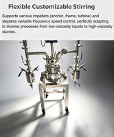 Réacteur de cristallisation chimique à double enveloppe en acier inoxydable 316L, cuve sous pression, chauffage électrique, capacité 1L, marque UGO