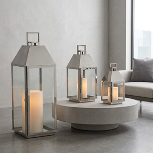 Wholesale Modern Home Decorative Stainless Steel <b>Large</b> <b>Candle</b> Lanterns in Different Sizes - Product Image 5