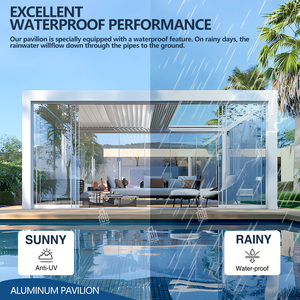 Pergola Retrattile Impermeabile in Alluminio, Moderna Struttura per Esterni Quattro Stagioni, per Giardino, Patio, Balcone - Product Image 4