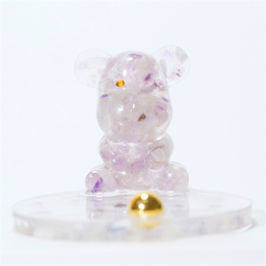 Soporte para teléfono móvil, <span class=keywords><strong>gemas</strong></span> de piedra de resina, <span class=keywords><strong>gemas</strong></span> <span class=keywords><strong>cristalinas</strong></span>, accesorios para teléfono móvil, oso inteligente, escritorio - Product Image 3
