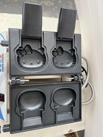 Nouvelle Machine à Gaufres Électrique Commerciale XL en Gros avec Minuteur, Écran Tactile, en Acier Inoxydable Durable, Design en Forme de Chat