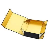 Boîte d'emballage avec aimant rigide noir pour vêtement avec logo personnalisé Boîte d'emballage fait à la main pour robe de mariée Boîte d'emballage cadeau pour vêtements