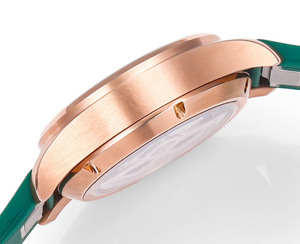 Reloj Cronógrafo de Piloto con Logotipo Personalizado para Hombre, Reloj Deportivo de Cuarzo en Oro Rosa con Esfera Verde y Correa de Silicona - Product Image 6