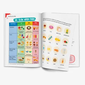 Libro de texto de actividades para niños personalizado de tapa blanda, libro de texto de ejercicio de papel sin recubrimiento a todo Color