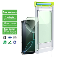 Aurey Factory Personnaliser 2.5d 3d 9h DLC Anti Lumière Bleue Téléphone Portable Film D'écran En Verre Trempé pour iPhone 13 14 15 16 17 Pro