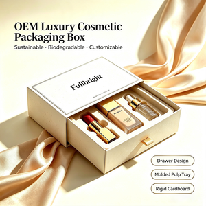 OEM Custom Luxury Drawer Cosmetic <b>Box</b> with Molded Pulp Tray - Printed Logo Sustainable Rigid Packaging for <b>Makeup</b> Gift Wholesale - Product Image 3