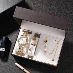 ZONMFEI ZM031-D 3 шт. Женские кварцевые наручные часы ожерелье подарочной коробке модный стиль; На каждый день; Женские часы браслет