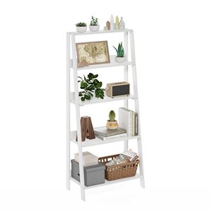 Estantería de Madera <span class=keywords><strong>Blanca</strong></span> con Forma de Escalera, 5 Niveles, Fácil de Instalar, Estantería de Árbol, Estantería para Espacios Pequeños, Estantería de Escalera Resistente - Product Image 4