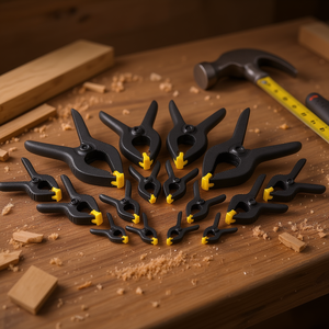 Paquete de 16 abrazaderas de plástico con puntas amarillas para trabajar la madera y manualidades - Product Image 3