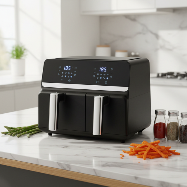 Good Quality Large Capacity Multi-functional Double Basket Digital Control Oil Free air Fryer for Home Kitchen