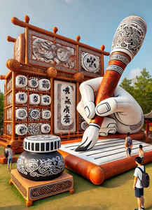 Modèle <span class=keywords><strong>de</strong></span> palais chinois gonflable personnalisé, grande sculpture gonflable <span class=keywords><strong>de</strong></span> bâtiment <span class=keywords><strong>de</strong></span> style Ville Interdite pour parc à thème, installation artistique - Product Image 4