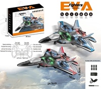Avion de Chasse RC EPT 2.4G Télécommandé, Modèle de Collection en Mousse EPP, Avion Acrobatique avec Maintien d'Altitude, Rotation à 360°, Lumières LED, Jouet