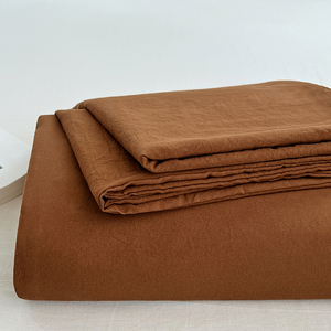 Conjunto de Lençóis de Cama em Poliéster Sólido Khaki Estilo Nórdico 300TC para Todas as Estações - Atacado - Product Image 5