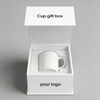 Boîte à tasses blanche mate personnalisée, boîte cadeau à couvercle rabattable pour tasses à café en céramique, boîtes d'emballage personnalisées avec fermeture magnétique