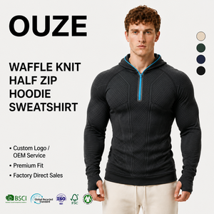 Felpa <span class=keywords><strong>con</strong></span> <span class=keywords><strong>Cappuccio</strong></span> a Compressione da Uomo <span class=keywords><strong>con</strong></span> Zip, per Allenamento in Palestra, Manica Lunga, Base Layer, Aderente, Asciugatura Rapida, Top Sportivo - Product Image 1