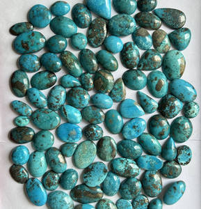 Lot de cabochons en turquoise naturelle iranienne de qualité supérieure, pierres précieuses lâches, cabochons lisses faits à la main par un designer - Product Image 5