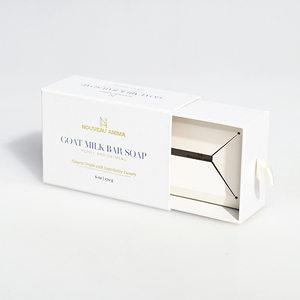 Custom Logo Sliding Paper Cardboard Drawer Gift <b>Box</b> with Ribbon and Tray Insert for Cosmetic & Skincare Packaging - Product Image 1