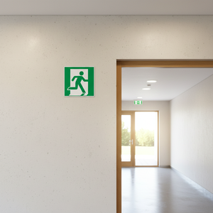 Uscita di emergenza freccia destra in alluminio 400x400mm - Product Image 3