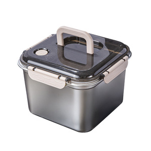 Stainless Steel Lunch Box Rectangle <b>Clip</b> On Lid Microwaveable Food Storage Container For Student Back To School - Product Image 3