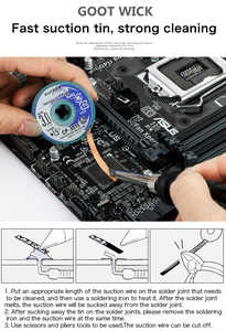 Hàn thiếc loại bỏ ban đầu cho Wick 3515 3015 2515 2015 1515 Desoldering dây điện thoại BGA PCB OEM ODM công cụ sửa chữa - Product Image 4