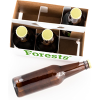 Boîte de transport de bière en papier kraft brun Boîte d'emballage de 6 bouteilles avec poignée Boîte-cadeau de bière en carton avec logo personnalisé Approvisionnement d'usine