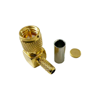 Connecteur coaxial M5-C-JW1.5 mâle coudé de type M5 pour câble RG316 RG174, fourni par l'usine
