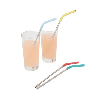 Amazon Top Seller 2022 Reusable Metal Drinking Stainless Steel Straws with Silicon Tips