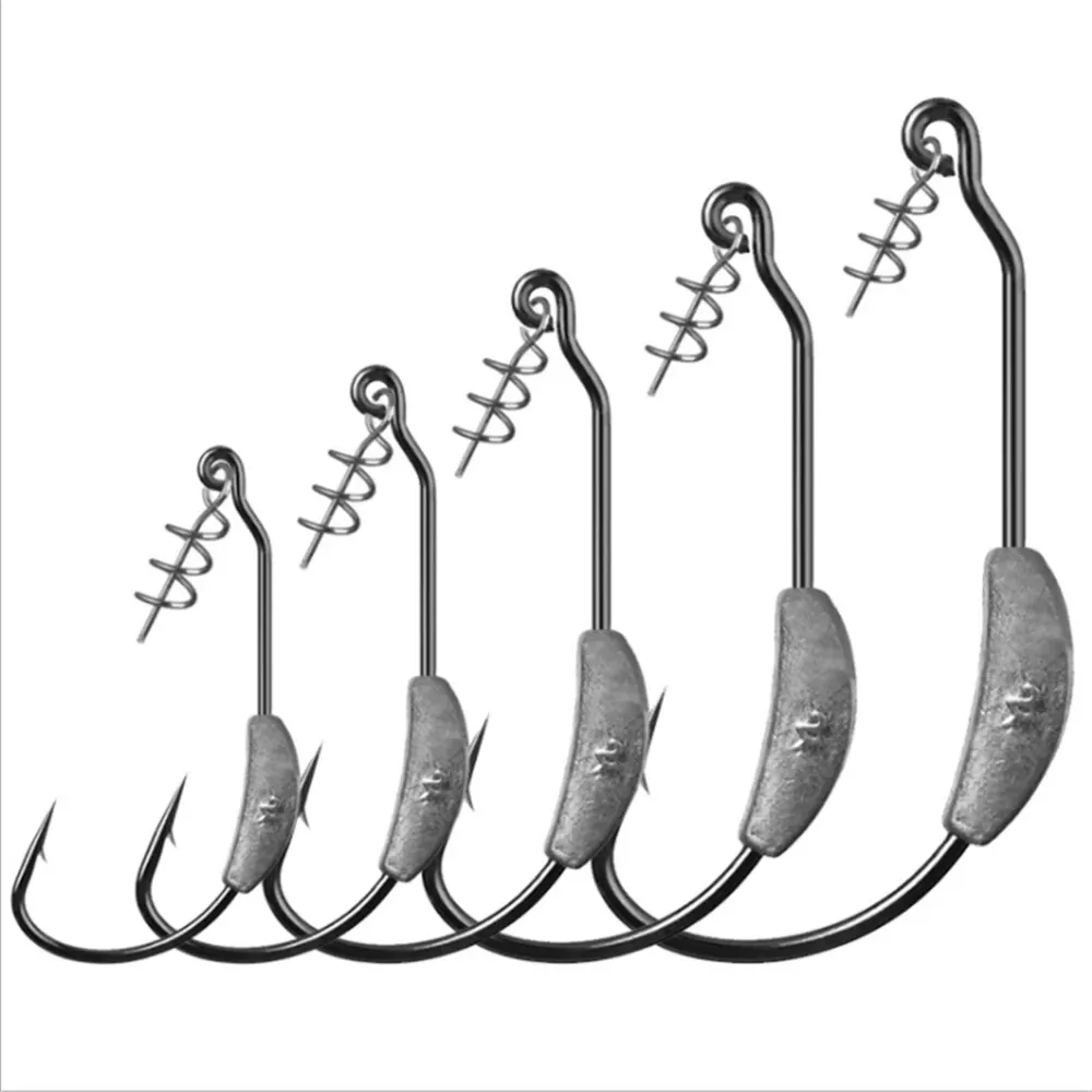2g/2.5g/3g/5.25g/7g High-carbon steel Fishing hook Black Nickel Barbed Crank Hook with Lead Fishing Tackle lure