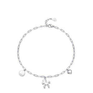 Pulsera de Cadena Chapada en Oro Blanco con Caballo de Madera Adorable de Plata de Ley S925 para Mujer, Regalo de Aniversario, Versión de Cobre Personalizable - Product Image 1