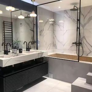 Mueble de Baño con Lavabo, Diseño de Lujo, Lacado en Blanco, con Cajones de Almacenamiento - Product Image 4