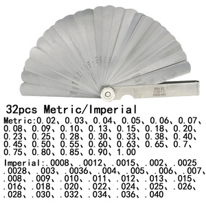 32-piece <b>Set</b> Stainless Steel High Accuracy Feeler Gauges Metric/imperial 0.02-1mm Gap Thickness Measurement Tool <b>Wedge</b>-shaped - Product Image 5