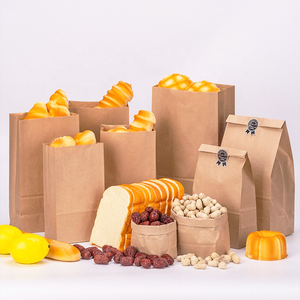 Bolsa de papel ecológica de alta calidad con asa de papel kraft bolsa de <span class=keywords><strong>pan</strong></span> de alimentos reciclable - Product Image 5