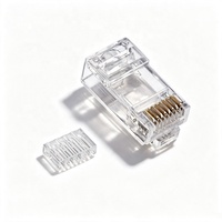 Conector Modular RJ45 de Dos Piezas E-HONG 8P8C CAT6A UTP, 23-24AWG, Chapado en Oro, para Cable Ethernet Sólido/Trenzado