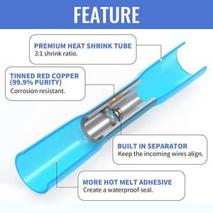ขั้วต่อกันน้ำแบบพรีเมียม 560 ชิ้น ขั้วทองแดงพร้อมซีลกาว IP65 รูปทรงกลม - Product Image 1