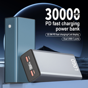 Custom High Capacity Pd 22.5W 30000mah Portable Aluminum Powerbank With Digital Display Fast <b>Charge</b> Type <b>C</b> Power Bank - Product Image 2